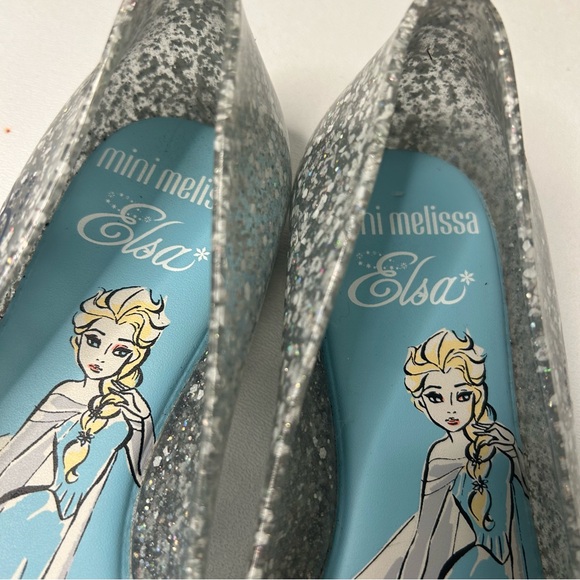 Mini Melissa Disney Sweet Love Princess Elsa Girls Flats Shoes - Size 1 - Frozen - Picture 9 of 11